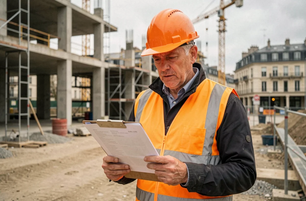 Chef de chantier sur un site de construction en France, secteur du BTP recrutant sans diplôme
